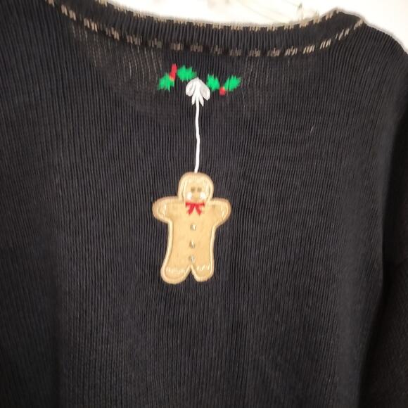 4528) The Quacker Factory Plus Black Sugar & Spice Knitted Christmas Sweater 3X - Picture 6 of 8